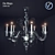 Sleek Chrome Glass Chandelier 3D model small image 1