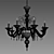 Sleek Chrome Glass Chandelier 3D model small image 2