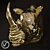 Rhino Head Plaster Sculpture 3D model small image 1