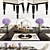Visionnaire Windsor Table & Priscilla Chair Set 3D model small image 2