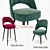 Collins Velvet Dining and Bar Chairs 3D model small image 1