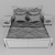 Elegant Florian Bed & Bedside Table 3D model small image 3
