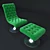 Vibrant Velvet Accent Chair 3D model small image 1
