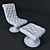 Vibrant Velvet Accent Chair 3D model small image 3