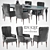 Elegant Italian Velvet Dining Set 3D model small image 1