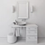 Elegant Bathroom Set with Villeroy & Boch Sink, GROHE Mixer, Anel Mirror, Tripod Sconce, and 3D model small image 2