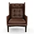 West Elm James Harrison Leather Wing Chair 3D model small image 2