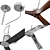 Designer Ventilator Fans (Set of 3) 3D model small image 3