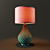 Elegant Glazed Hexagon Table Lamp 3D model small image 1
