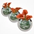 Elegant Callas in Glass Vase 3D model small image 1
