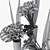 Elegant Callas Pendant with Stones 3D model small image 3