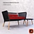Modern Scandinavian Honken Chair and Table 3D model small image 1