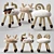 Whimsical Woodland Chairs 3D model small image 1