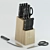 Sleek Knife Block Organizer 3D model small image 1