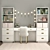 Avalon Bookcase Desk in Waxed White 3D model small image 1