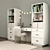 Avalon Bookcase Desk in Waxed White 3D model small image 3