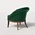 Curvaceous Kim Lounge Chair with Stylish Upholstery 3D model small image 2