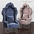 Elegant Midnight Antoinette Chair 3D model small image 1