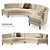 Modern Velvet Sofa 3D model small image 1