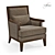 Elegant Wood Lounge Chair 3D model small image 1