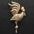 Carved Cockerel Decor: Rustic Kitchen Perfection 3D model small image 1