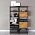 Slim Iron-Framed Walnut Bookcase 3D model small image 1