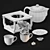 Elegant Tea Set with Stand 3D model small image 3