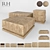 Modern Geometric Bedroom Furniture 3D model small image 1