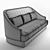 Jacqueline Baker Sofa: Elegant and Versatile Seating 3D model small image 3