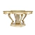 Classic Wood & Gold Round Table, Frandiss 3D model small image 2