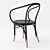 Sleek Black Bentwood Chair 3D model small image 2