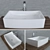 Modern Curved Washbasin Formy 3D model small image 1