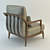 Elegant Indigo Armchair by Philipp Selva 3D model small image 2