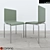 Modern Wood and Glass Table Set 3D model small image 3