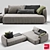 Modern Cosy 2-Section Sofa 3D model small image 2