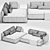 Modern Cosy 2-Section Sofa 3D model small image 3