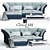 CorteZARI TIAGO: Stylish Corner Sofa & Quadra Coffee Table 3D model small image 1