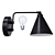 Title: House Doctor Wall Lamp Black-White Small 3D model small image 1