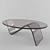 Sleek Wave Glass Coffee Table 3D model small image 1