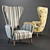 Modern Brown Granta Chair 3D model small image 2