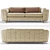 Velvet Chic Round Beige Sofa 3D model small image 1