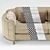 Velvet Chic Round Beige Sofa 3D model small image 2