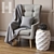 Kelly Hoppen Wing Accent Chair – Chic and Comfortable 3D model small image 1