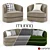 Elegant Josephine Armchair & Sofa 3D model small image 1