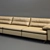 Elegant Grantorino 3-Seater Sofa 3D model small image 3