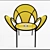 Elegant Ergonomic Banjooli Chair 3D model small image 2