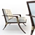 Luxurious Athens Tufted Lounge Chair 3D model small image 1