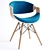 Teal Velvet Accent Chair: Elegant Design, Comfy Seating 3D model small image 1