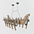 Elegant Vintage Chandelier 3D model small image 1