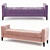 Studded Velvet Bench: Elegant Seating 3D model small image 1